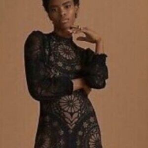 Mint Condition FARM RIO Anthropologie Open Back Black Maxi Dress - XS